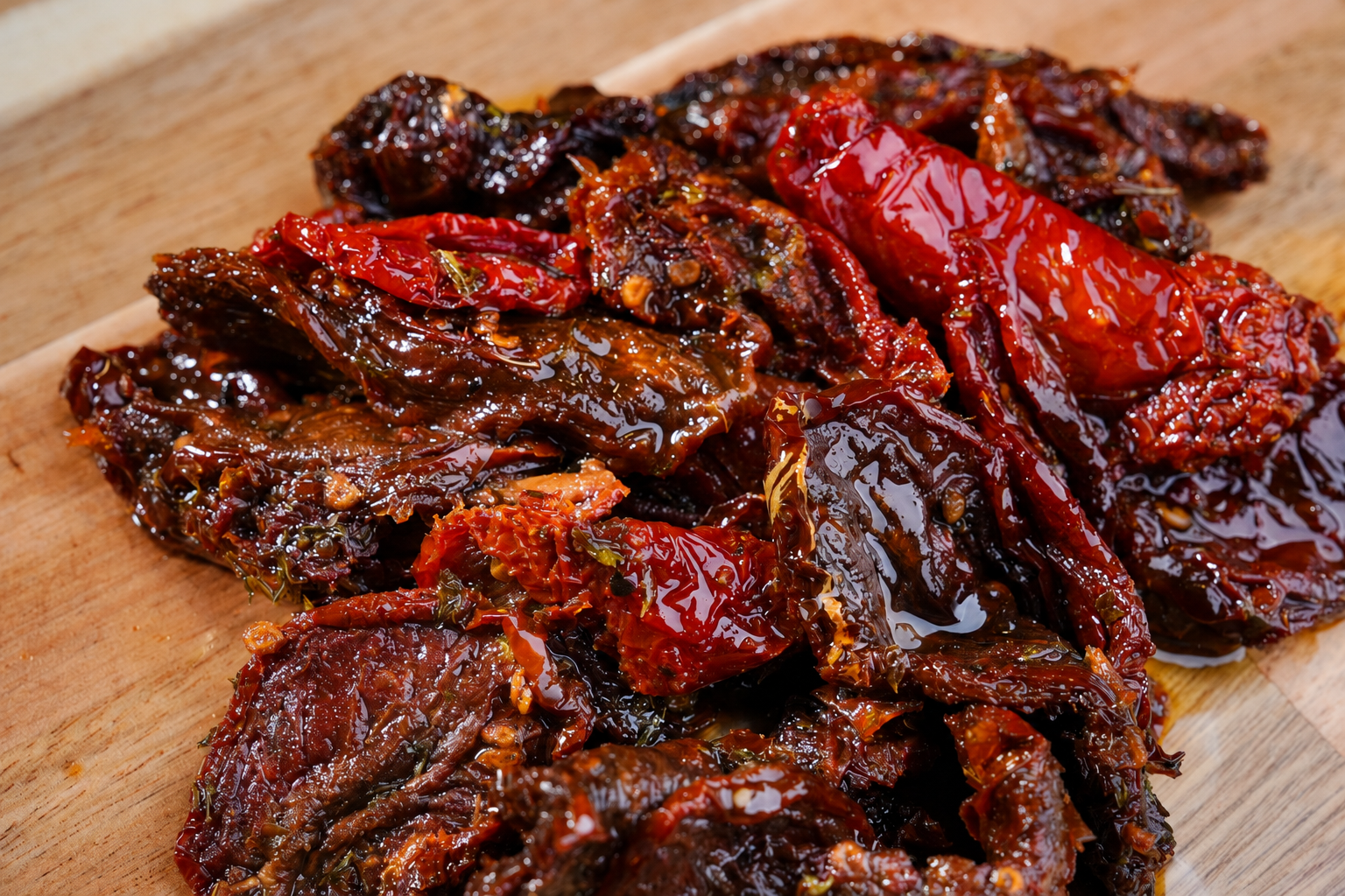 Glossy Herb-Marinated Sun-Dried Tomatoes
