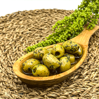 Green-Olives-Marinated-with-Mint